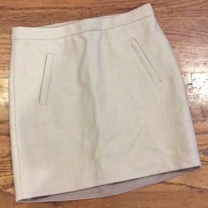 JCrew wool mini skirt sz 0 light grey/beige